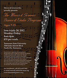 The Moves & Grooves Dance & Violin Program flyer